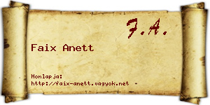 Faix Anett névjegykártya
